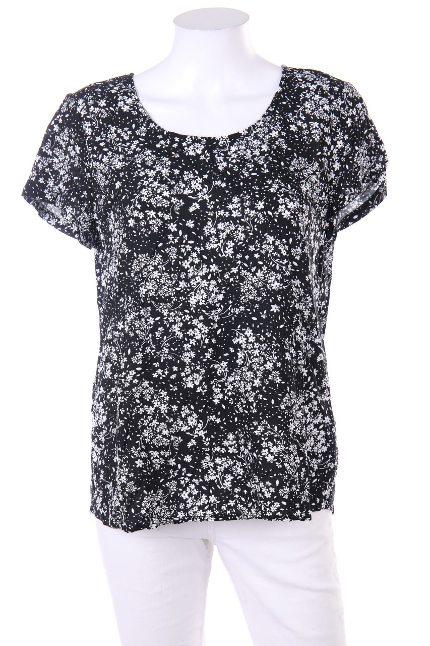 ONLY - Kurzarm-Bluse mit Blumen-Print - D 36