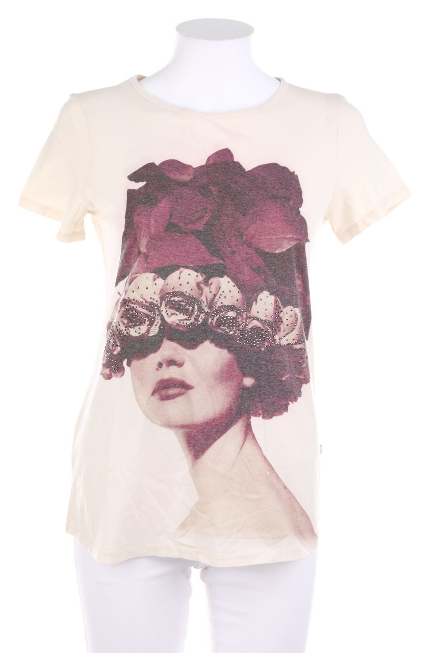 HEIMATLIEBE - Print-Kurzarm-Shirt mit Schmuckstein-Applikation - S