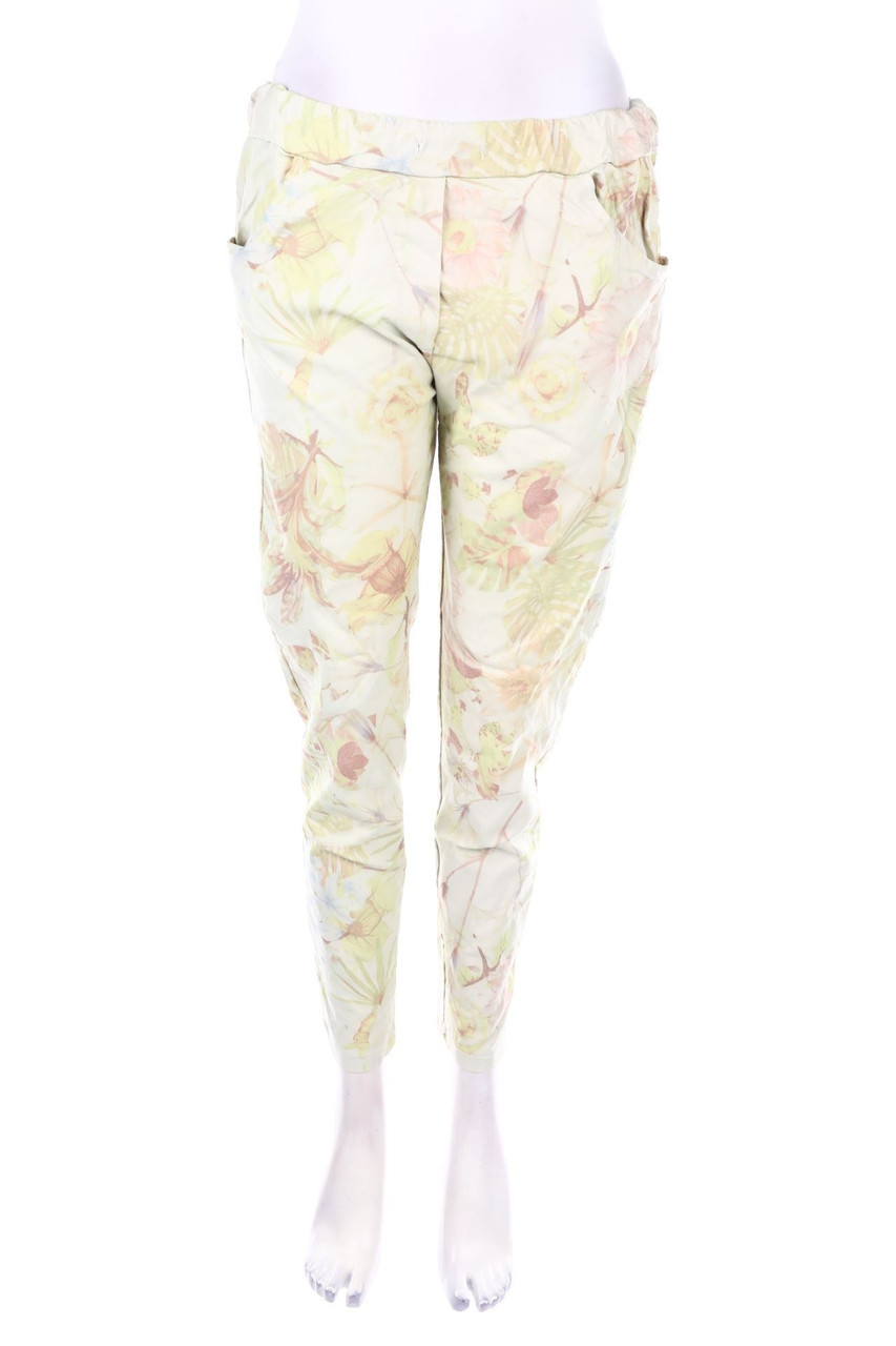 Ohne Label - Skinny Jeggings mit Blumen-Print - S