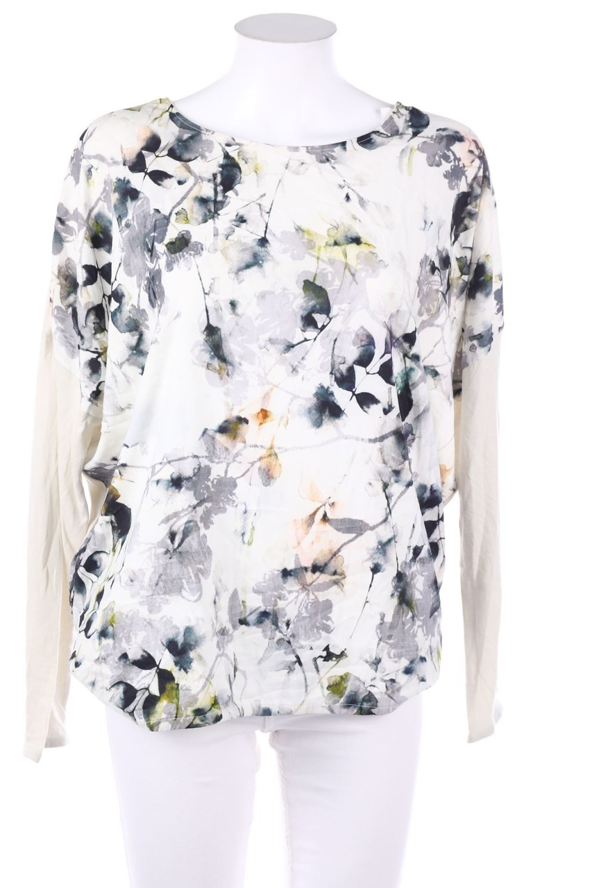 SuZa - Longsleeve-Shirt mit floralem Muster mit überschnittener Schulter - D 38