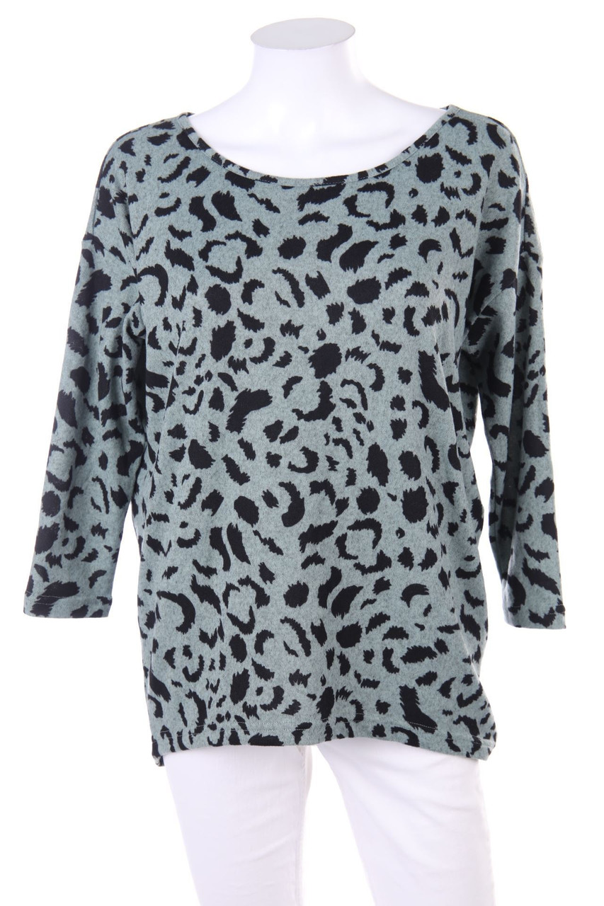 ONLY - Longsleeve-Shirt mit Leo-Print mit überschnittener Schulter - XS
