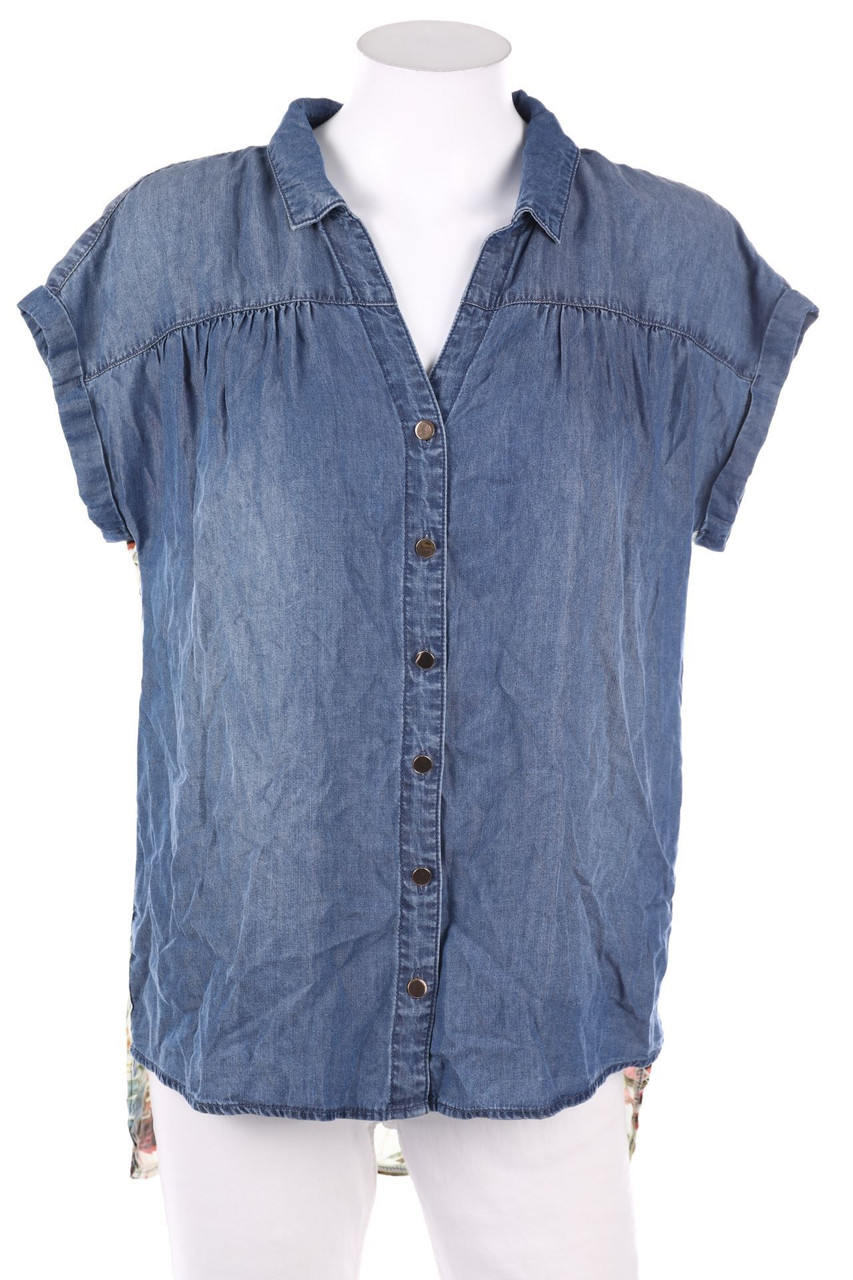 TAIFUN - Kurzarm-Bluse mit Muster - D 36