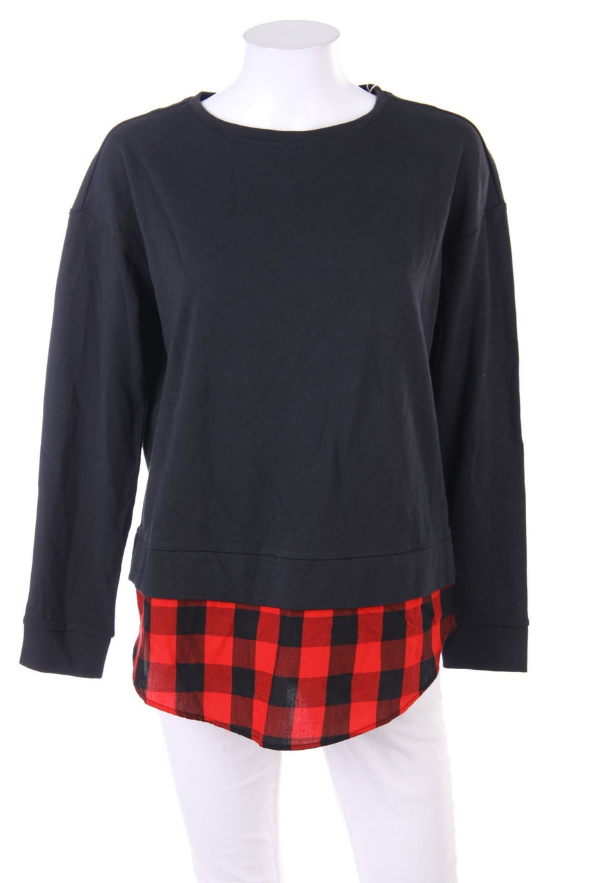 ESPRIT de corp - Longsleeve-Shirt mit Karo-Muster im Layer Look - S