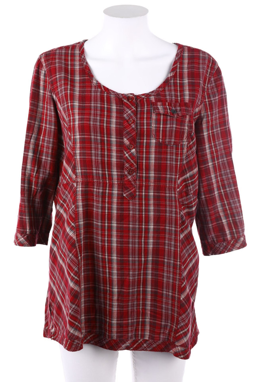 CECIL - Tunika-Bluse mit Karo-Muster - M