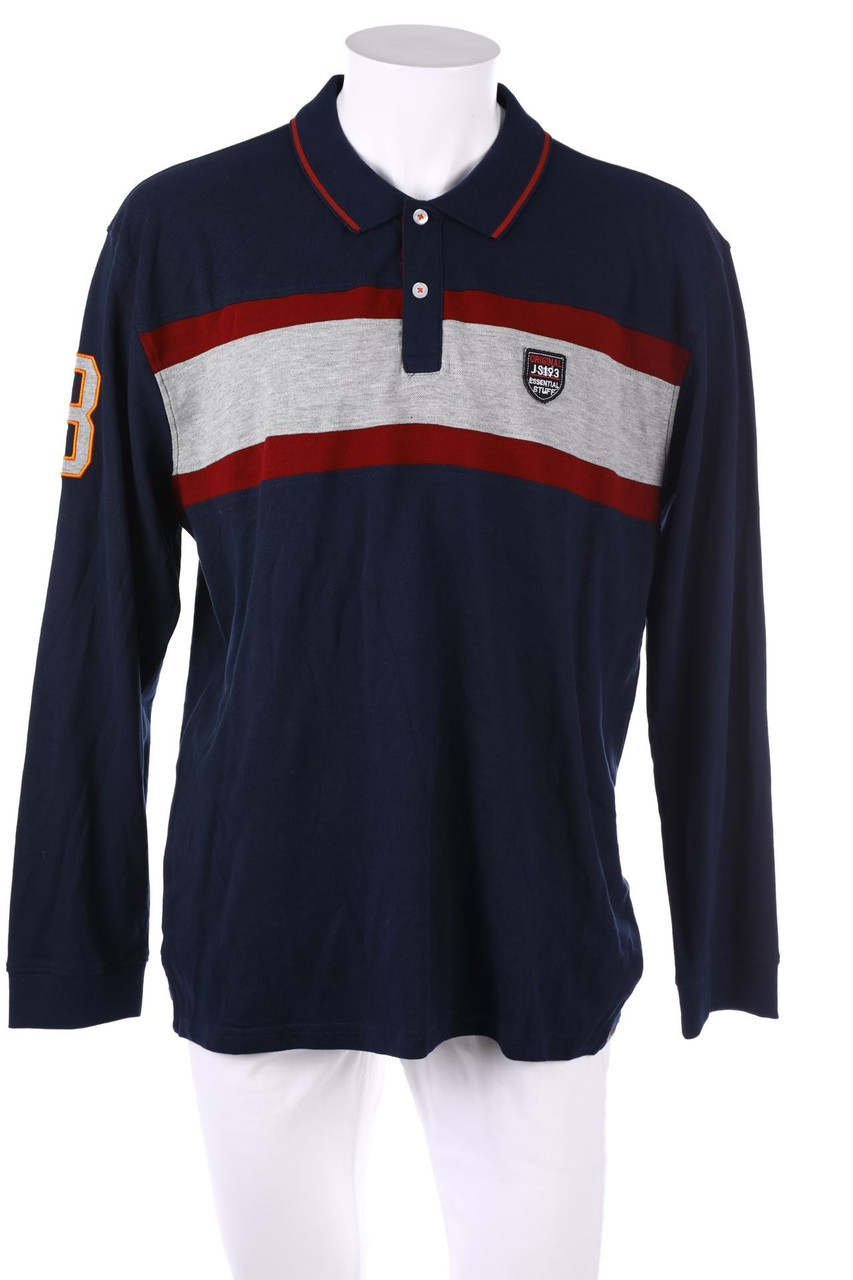 JACK´S SPORTSWEAR - Longsleeve-Poloshirt mit Stickereien - L