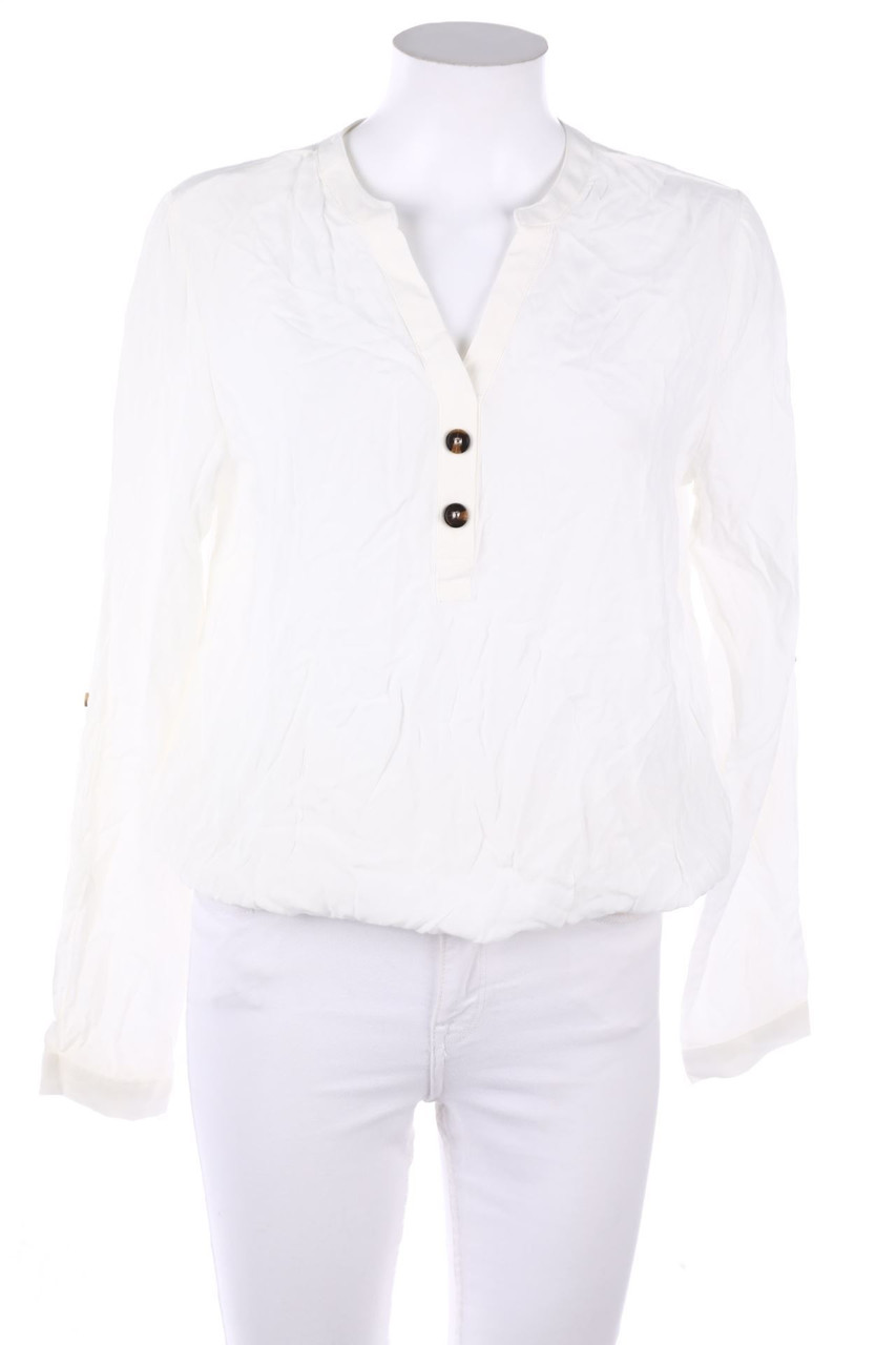 BROADWAY - Tunika-Bluse mit Logo-Plakette - S