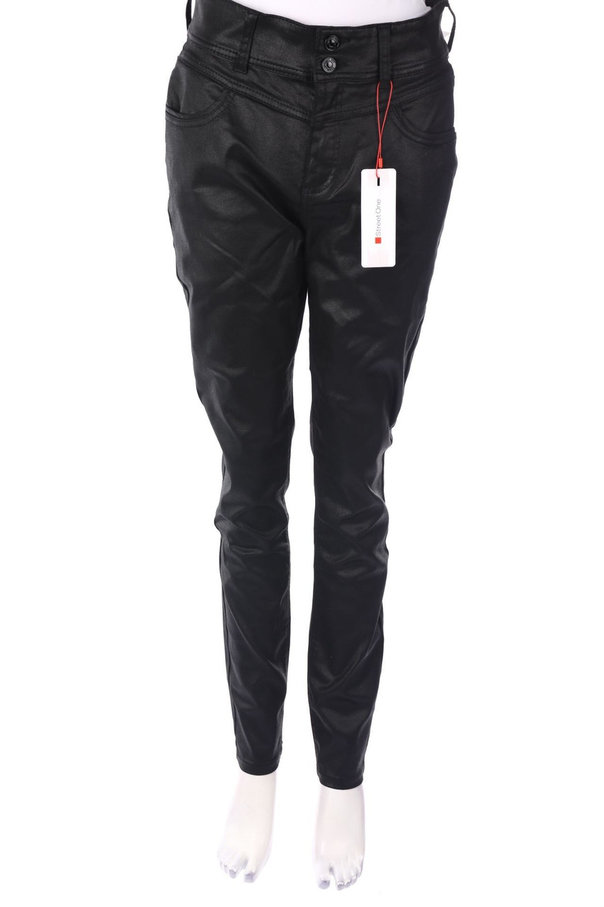 Street One - Coated-Slim Jeans mit Metallic-Effekt - W31