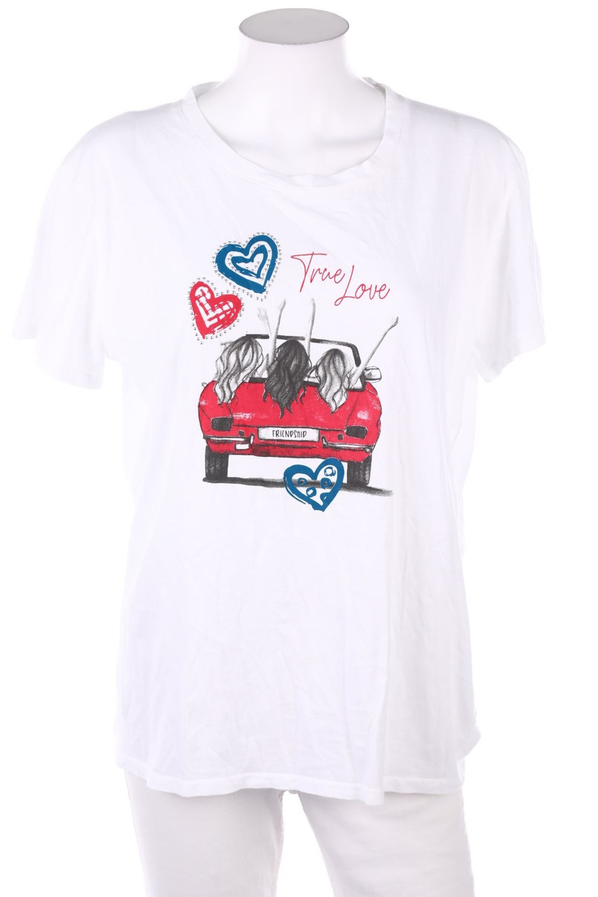 HEIMATLIEBE - Kurzarm-Shirt mit Statement-Print - XXL