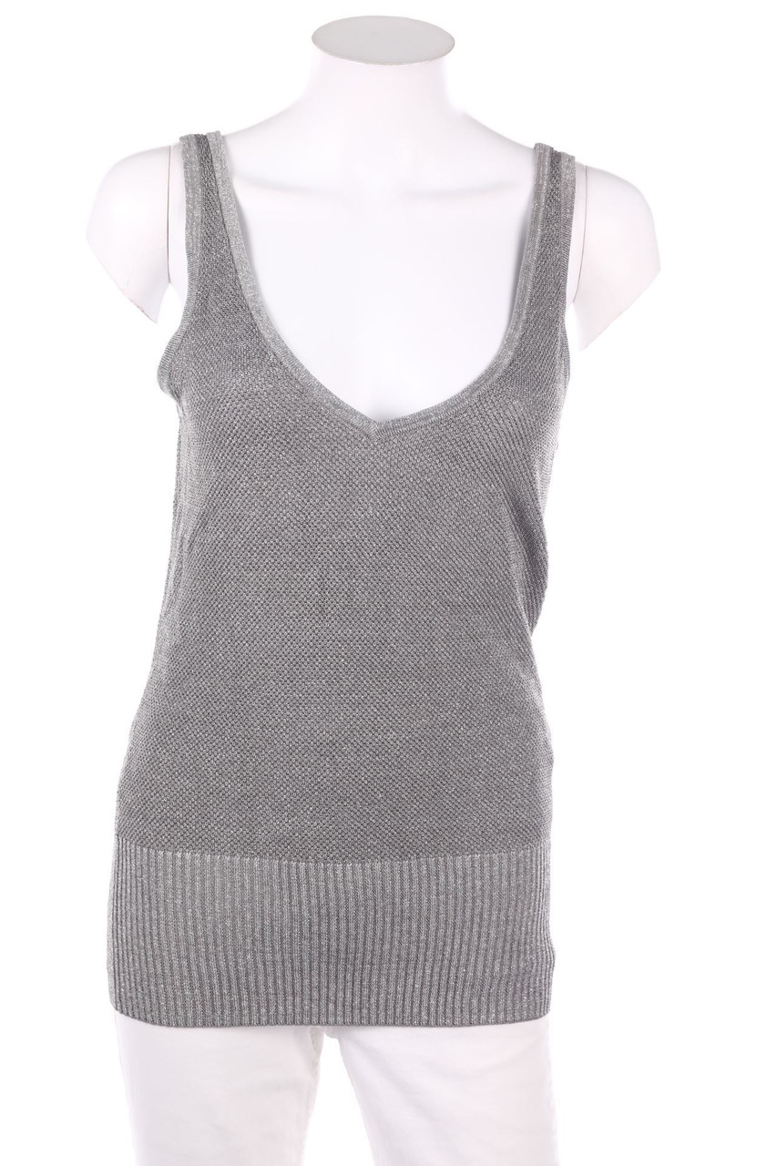 H&M - Glitzer-Strick-Top mit Metallic-Effekt - S