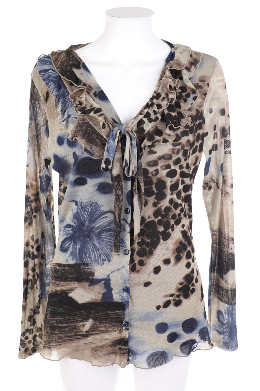 LUISELLA MARIANI - Schluppen-Bluse mit Volants - XXL