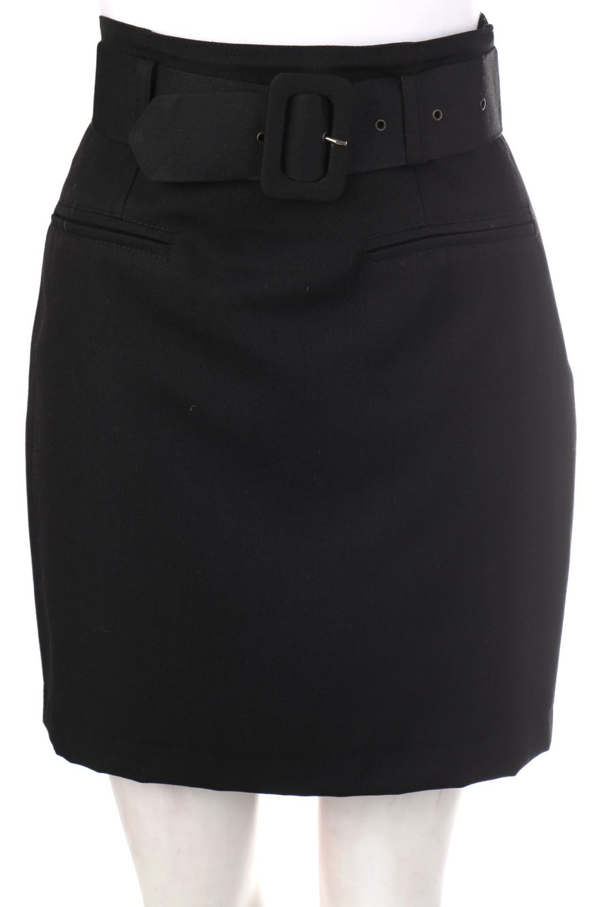 KOOKAI - Minirock mit Gürtel aus Woll-Mix - D 36