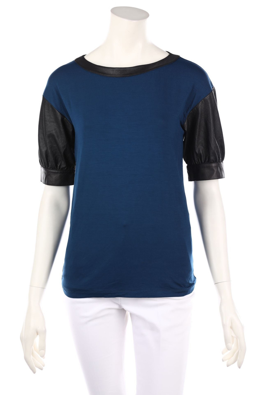 cop.copine - Bluse mit Kunstleder-Details - S