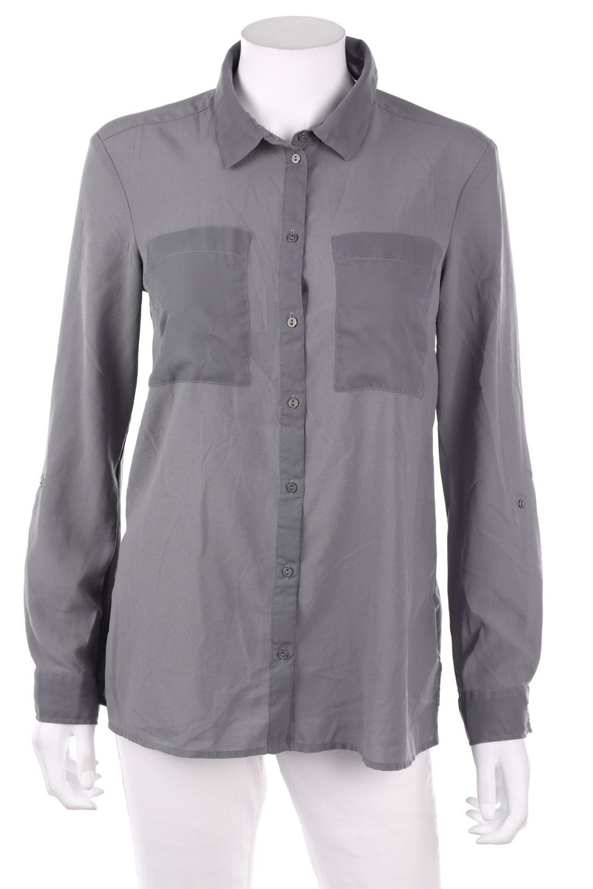 s.Oliver - Bluse mit Krempel-Ärmeln - D 36