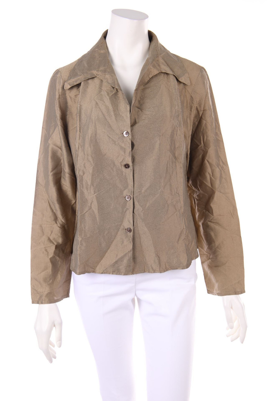 RIANI - Seiden-Bluse mit Karo-Muster - D 42