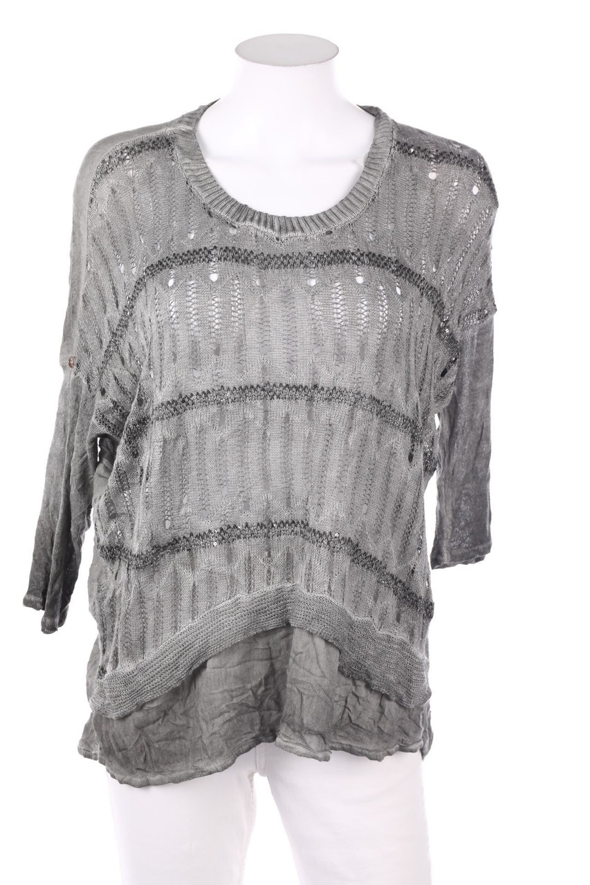 Ohne Label - Garment Dyed-Bluse mit 3/4-Ärmel - S