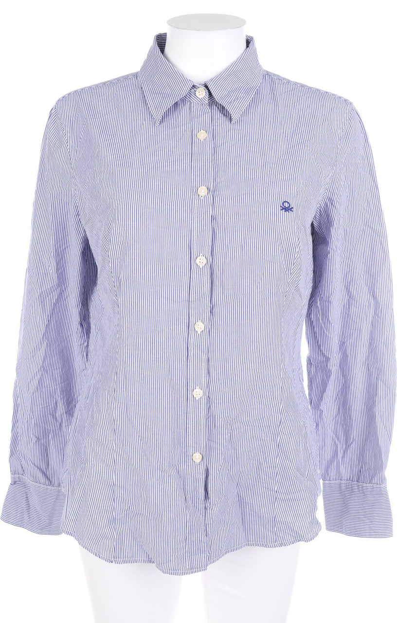 UNITED COLORS OF BENETTON - Baumwoll-Hemd-Bluse mit Streifen - L