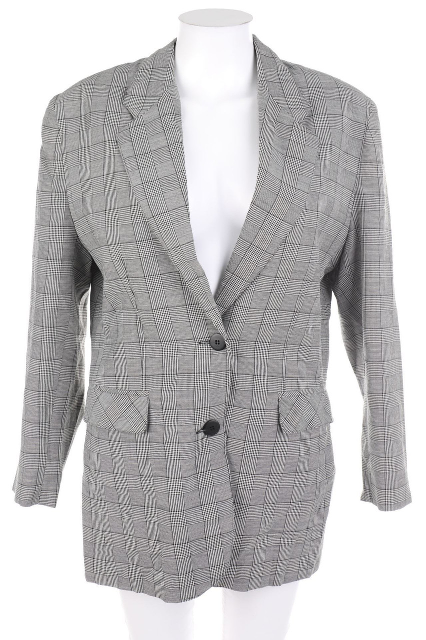 SECONDHAND - Karo-Blazer mit Wolle - D 44