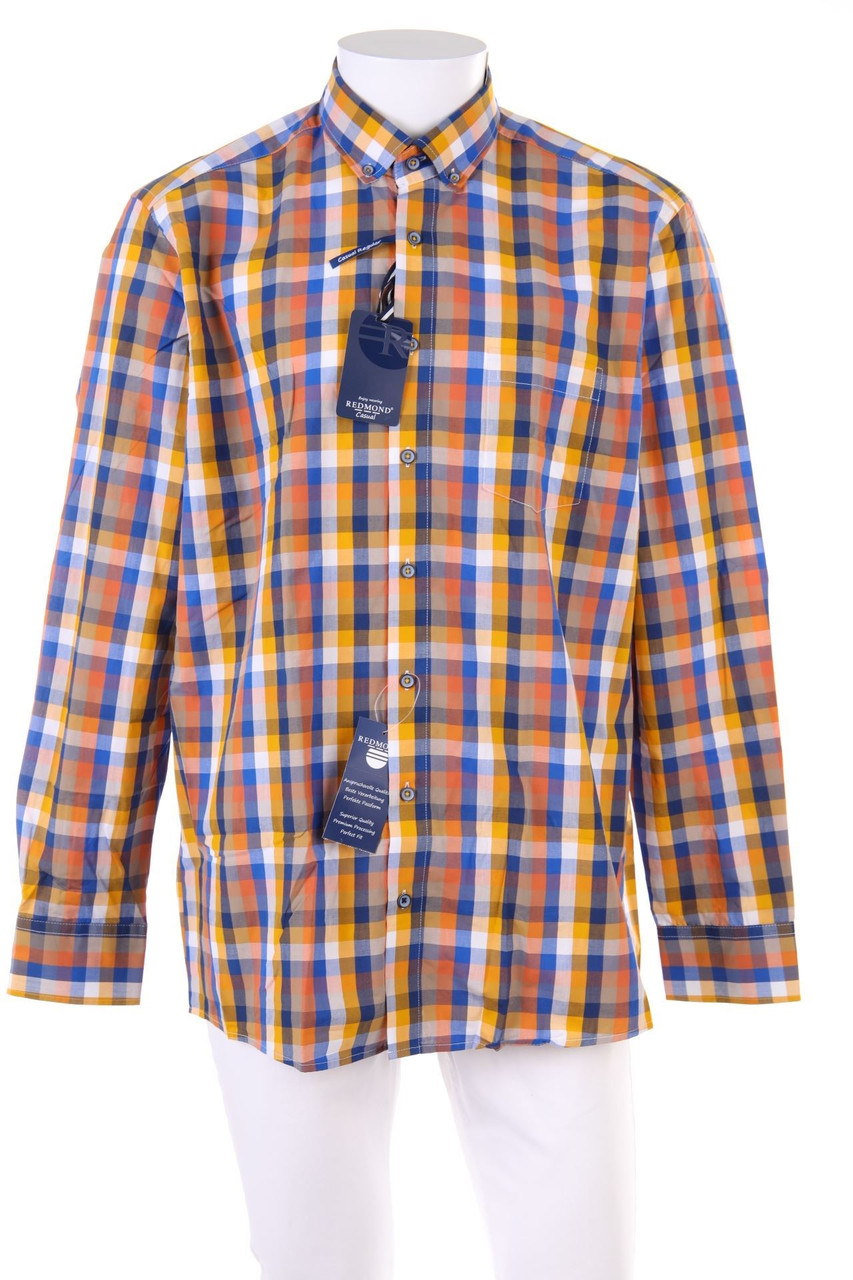 REDMOND - kariertes Button-down-Hemd aus Baumwolle - L