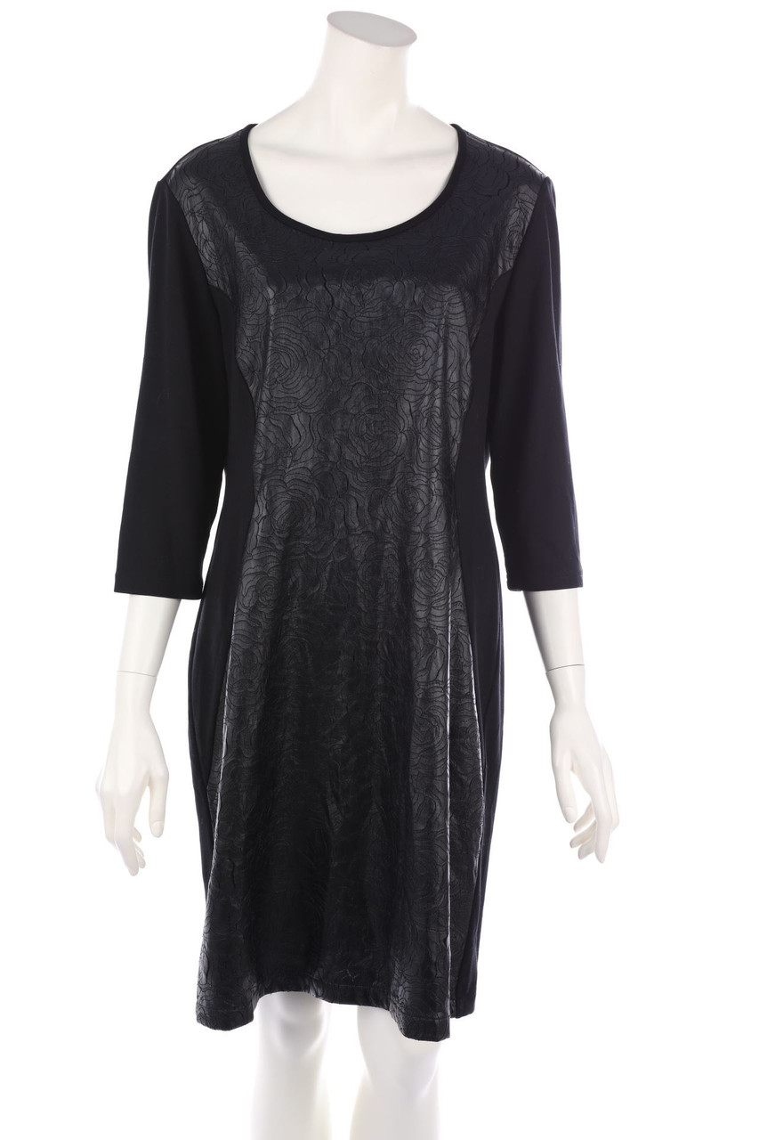 TAIFUN - Kleid aus Jersey mit Kunstleder-Details - D 44