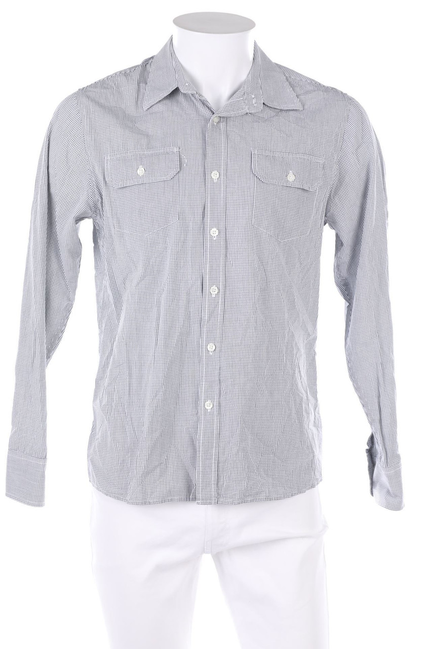 SMOG - kariertes Button-down-Hemd mit Roll-up-Manschette - S