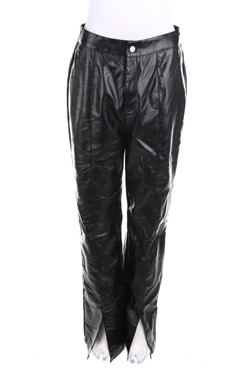 MISSGUIDED - Kunstleder-Hose mit Schlitz - D 38