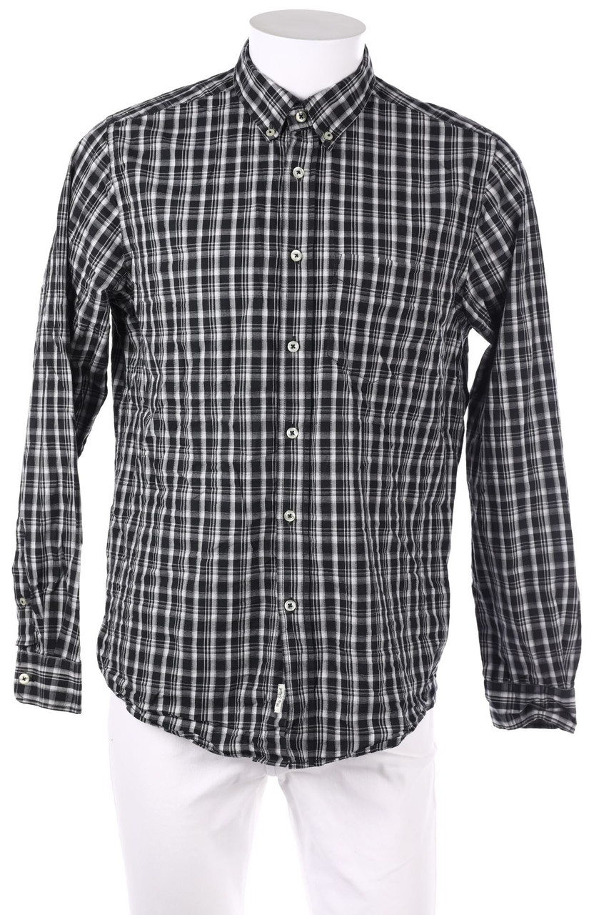 SECONDHAND - kariertes Button-down-Hemd aus Baumwolle - L