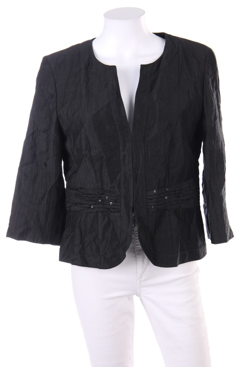 GERRY WEBER - Blazer-Jacke mit Pailletten aus Leinen-Mix - D 38