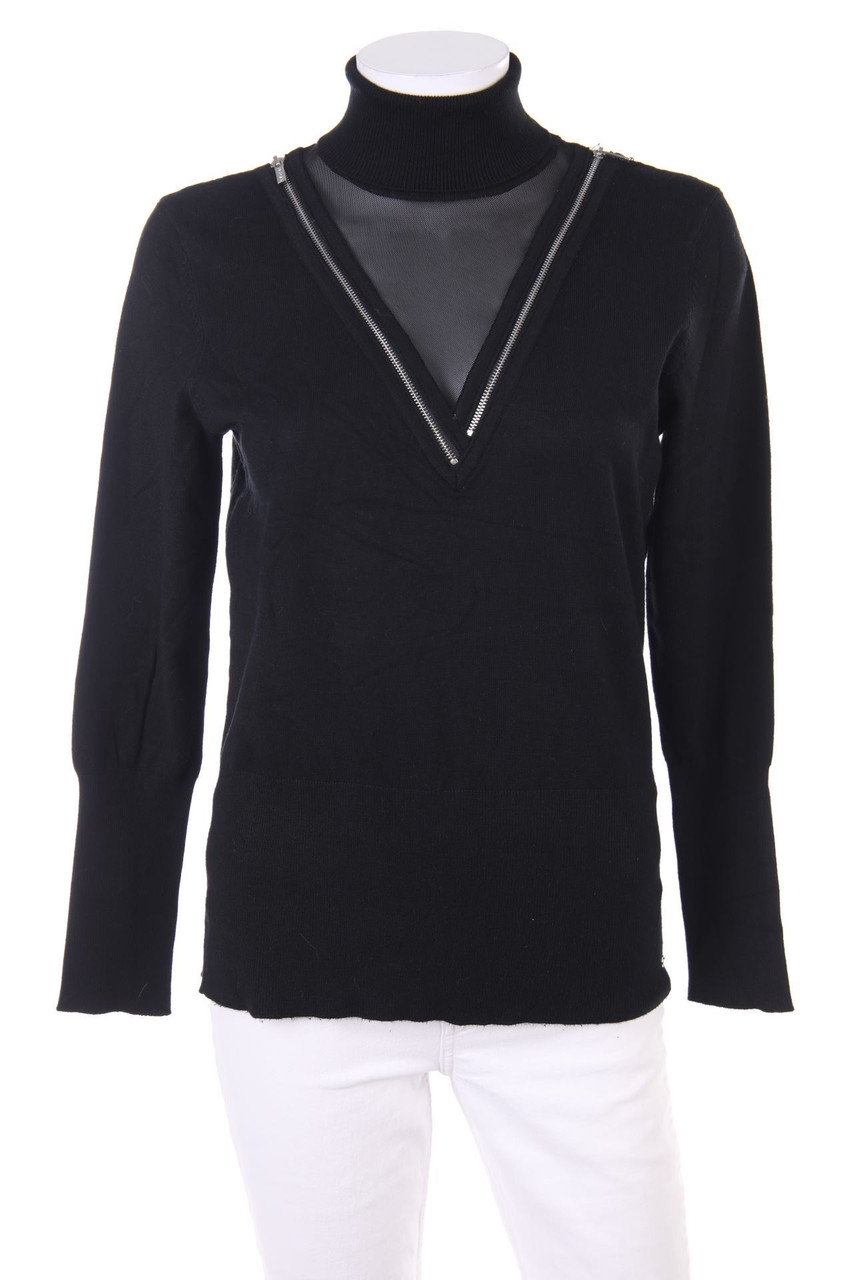 MORGAN - Strick-Pullover mit Mesh-Einsatz - M