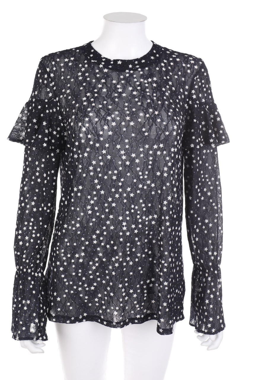 KappAhl - Print-Volant-Bluse mit Trompetenärmeln - L