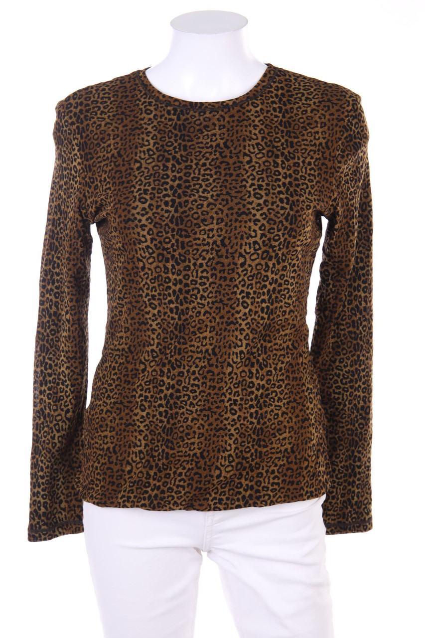 LISA CAMPIONE - Mesh-Longsleeve-Shirt mit Leo-Print - L