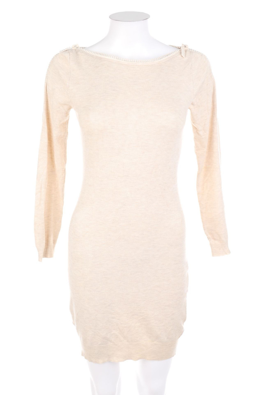 MOËWY - Strickkleid mit Reißverschluss mit Strass-Steinen - ONE SIZE