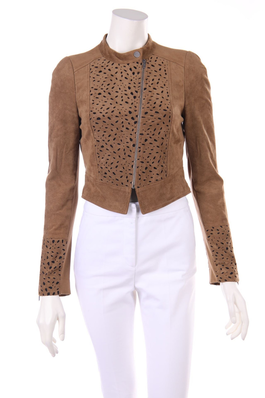 BCBG MAXAZRIA - Kunstlederjacke mit Cut-outs - XS