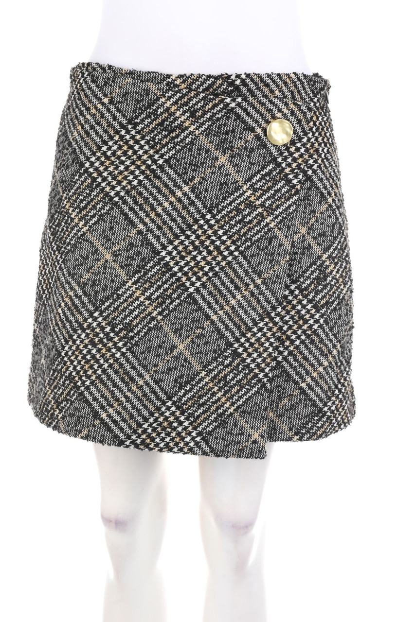 H&M - Karo-Minirock in Wickel-Optik mit Wolle - D 40