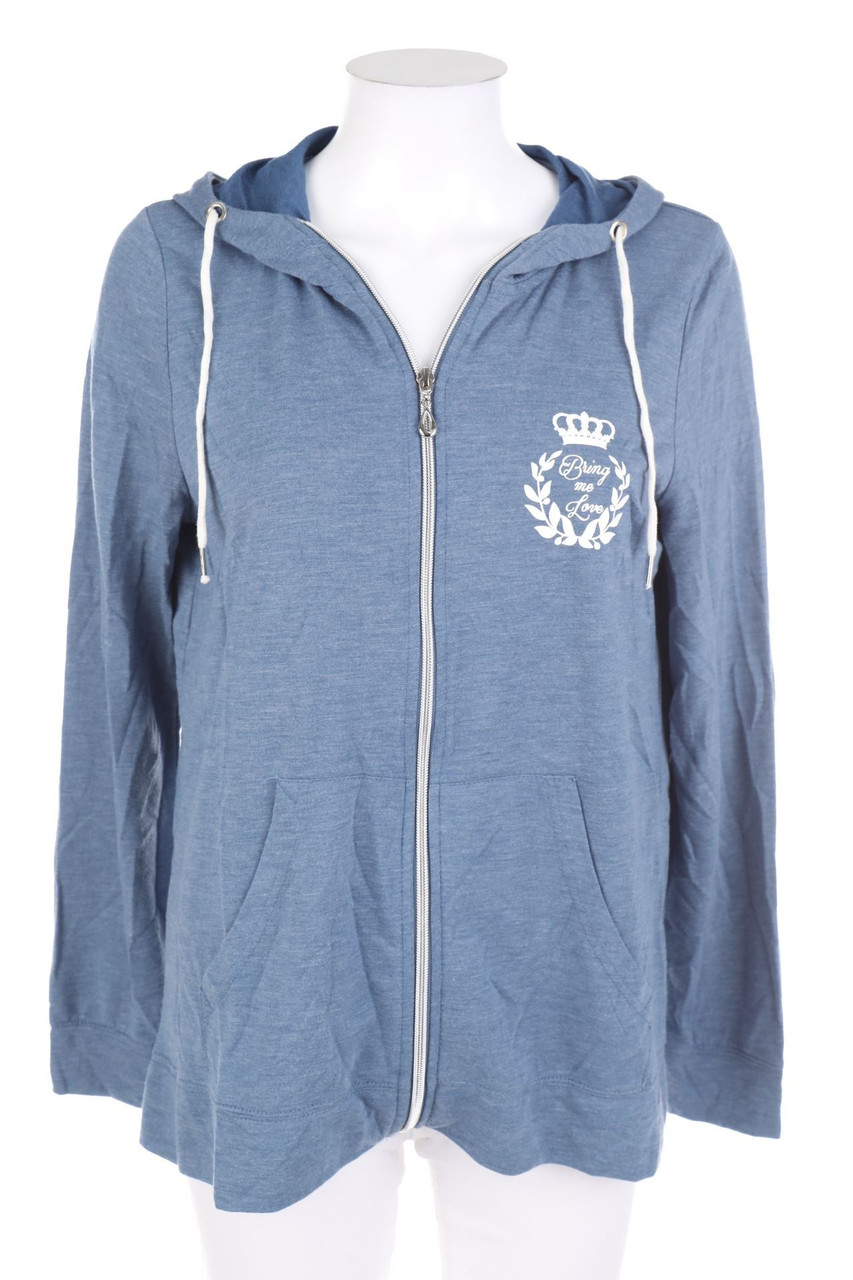 mywearwoman - Hoodie-Sweatjacke mit Logo-Print - L