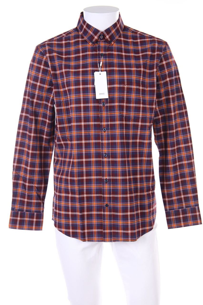 BRAX FEEL GOOD - kariertes Button-down-Hemd aus Baumwolle - 40