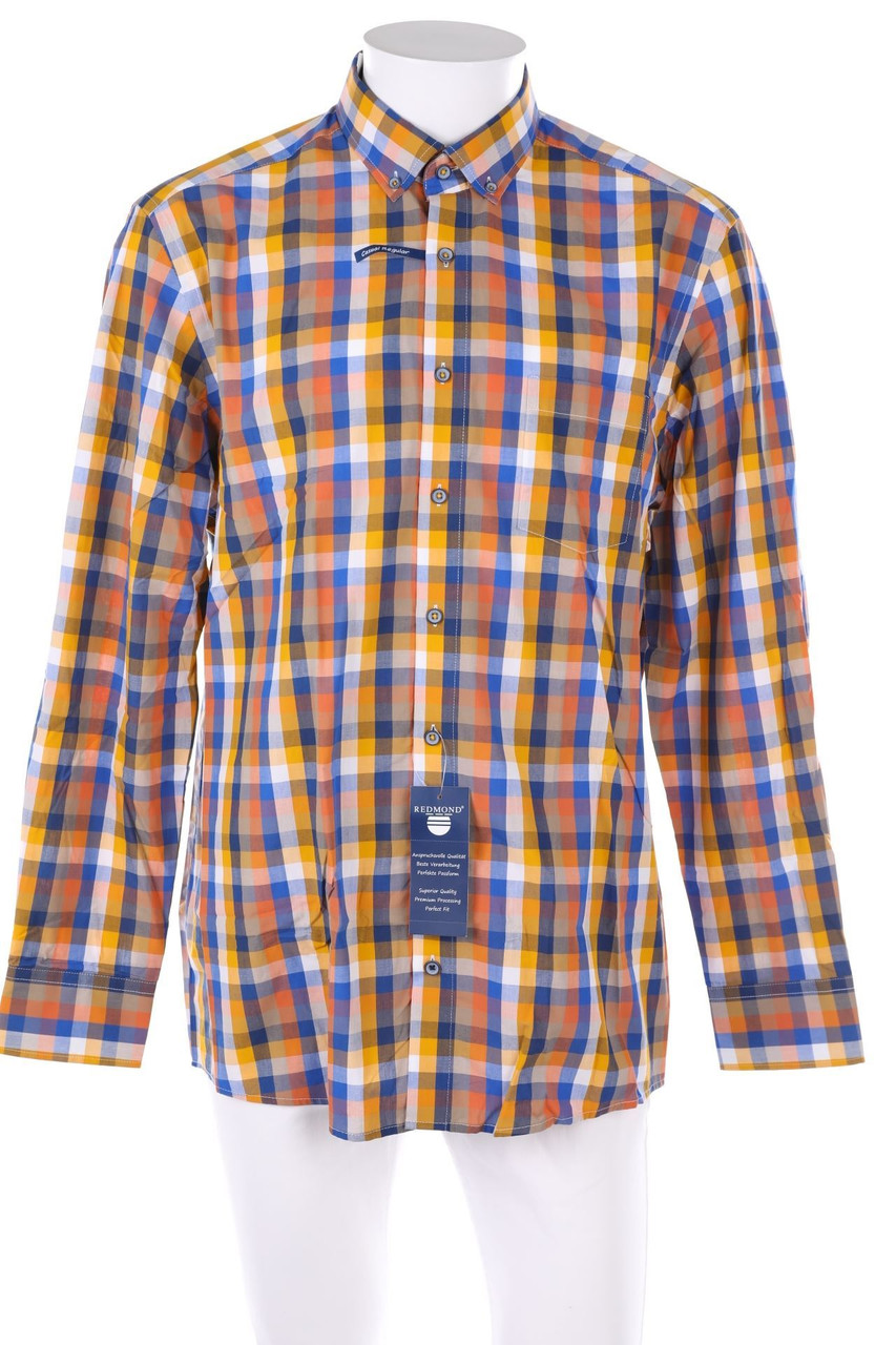 REDMOND - kariertes Button-down-Hemd aus Baumwolle - 42