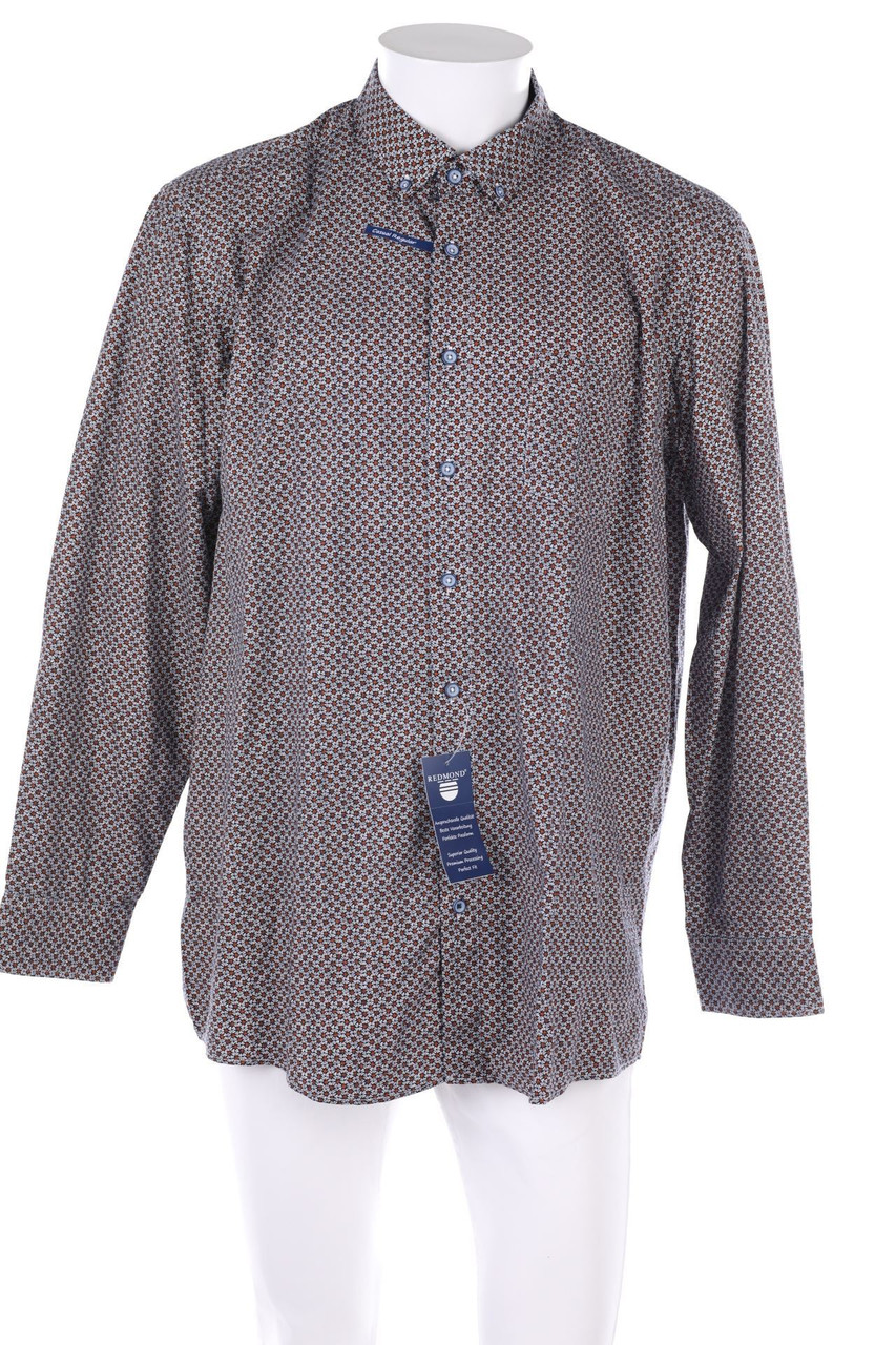 REDMOND - Hemd mit Kontrast-Manschetten aus Baumwolle - XXL