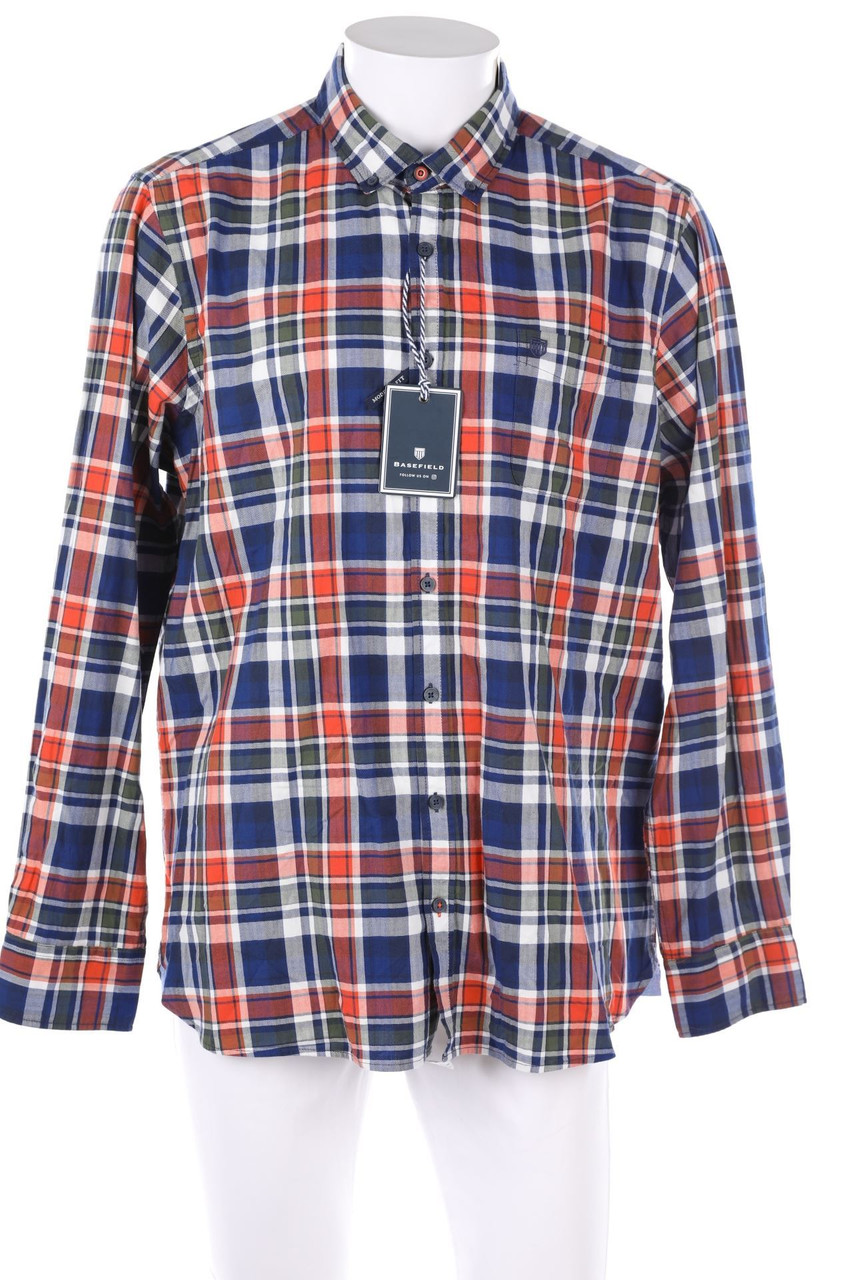 BASEFIELD - kariertes Button-down-Hemd aus Baumwolle - XL