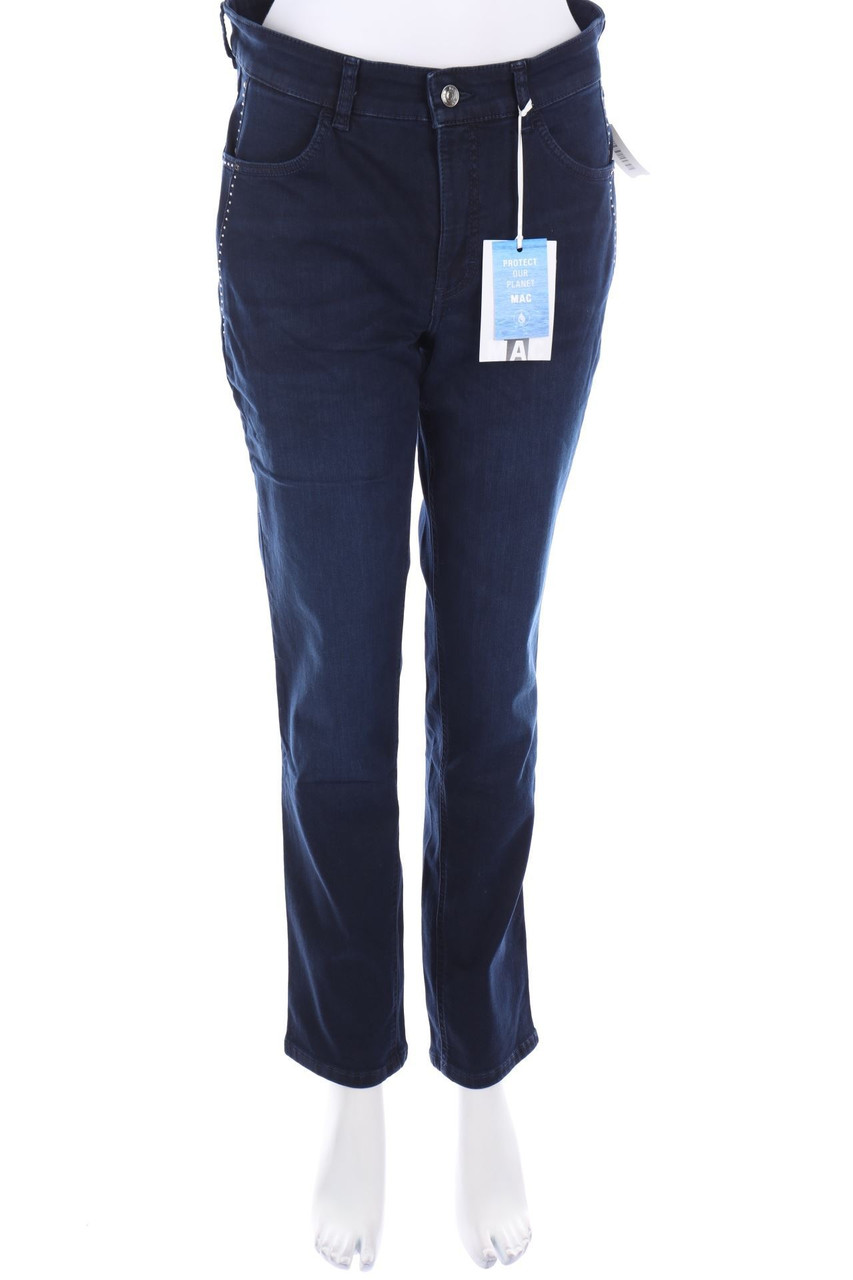 MAC - Used Look Straight Cut Jeans mit Nieten - D 40