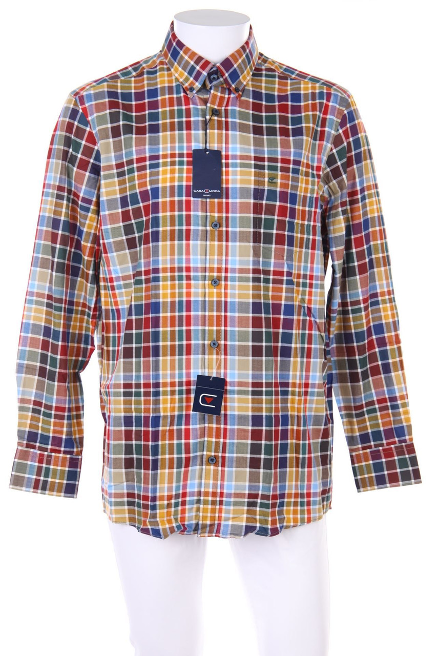 CASA MODA - kariertes Button-down-Hemd aus Baumwolle - 42