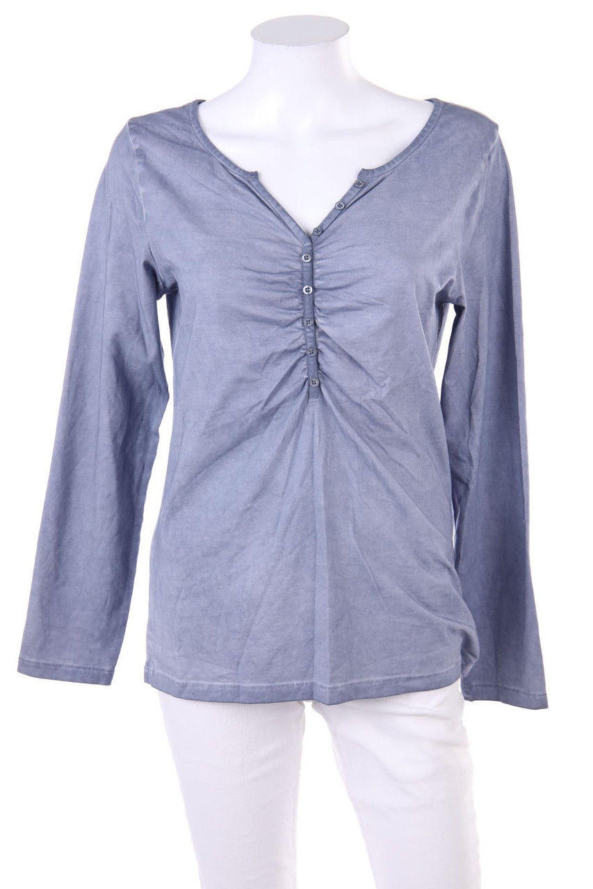 Aproductz - Garment Dyed-Longsleeve-Shirt mit Raffungen - D 36