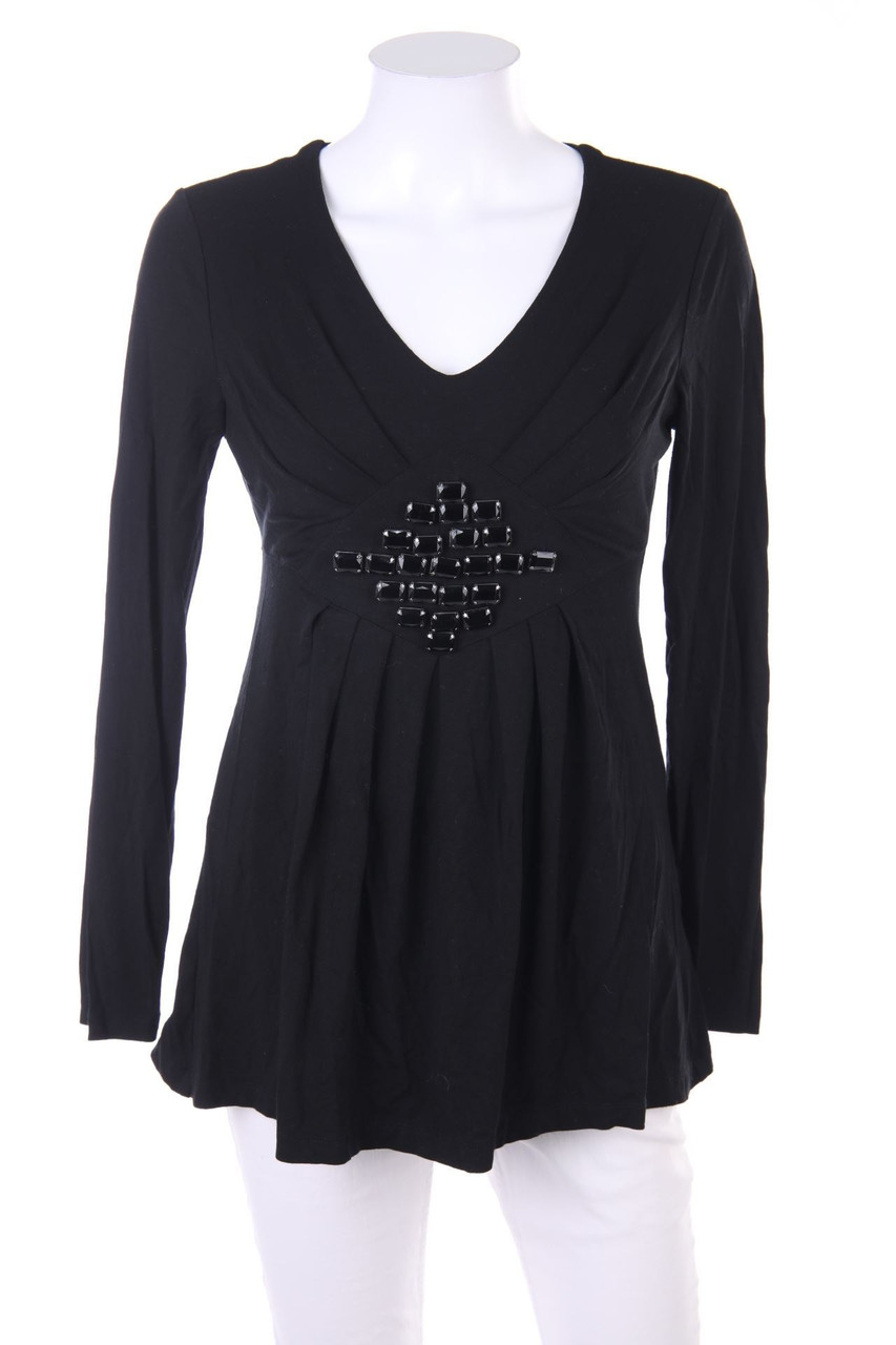 nice connection - Longsleeve-Shirt mit Schmuckstein-Applikation - D 36