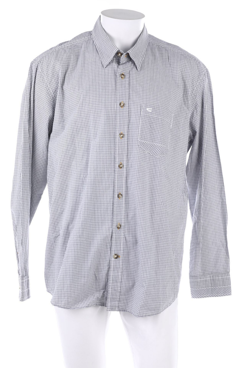 camel active - kariertes Hemd mit Logo-Badge - XL