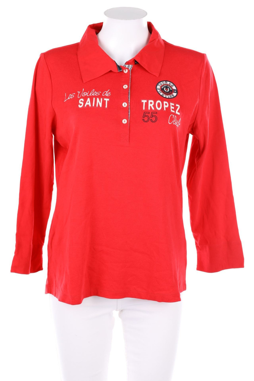 VIA APPIA - Langarm-Polo-Shirt mit Stickereien - D 42