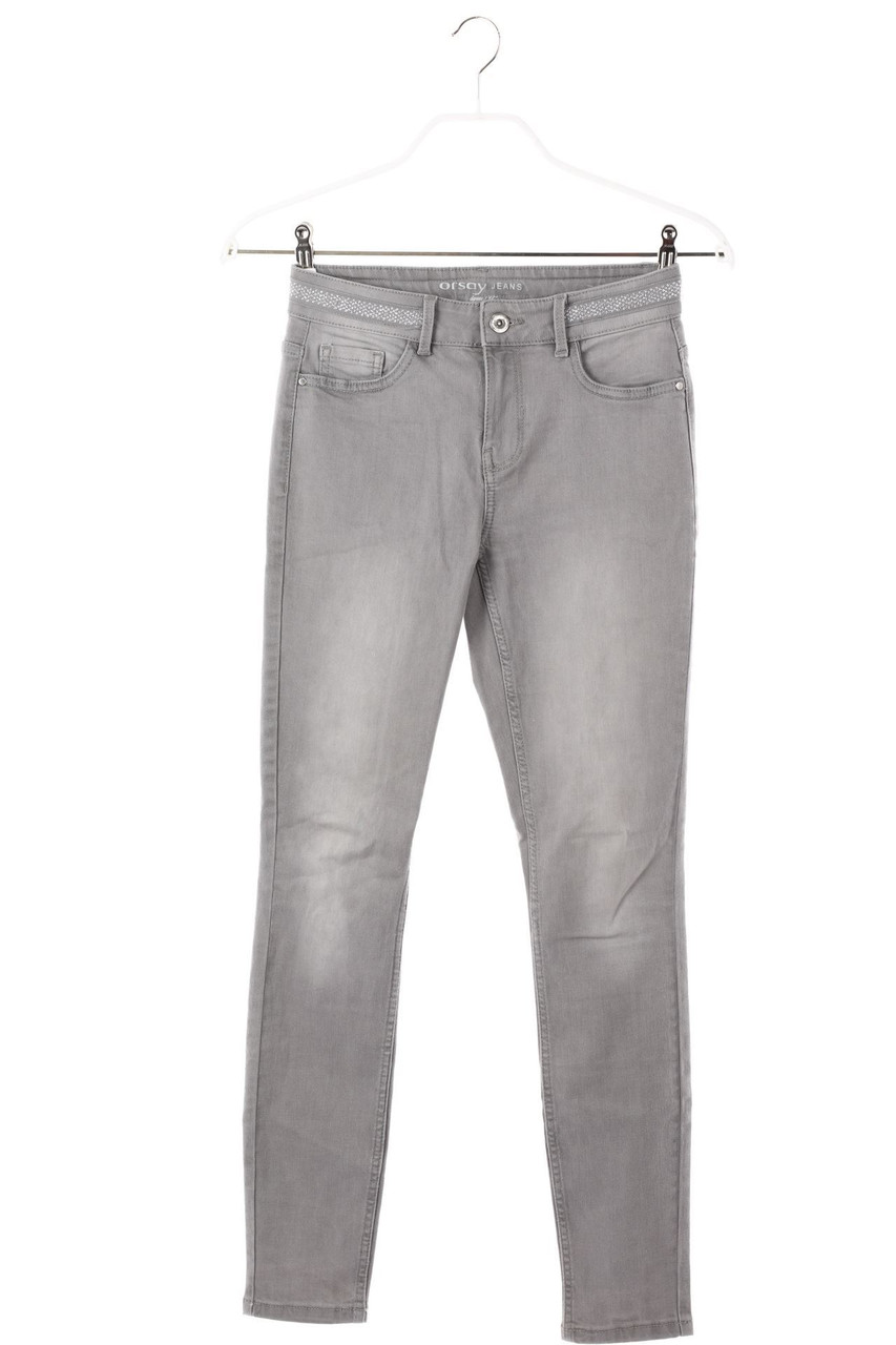 orsay - Used Look Skinny-Jeans mit Metallic-Effekt - D 34