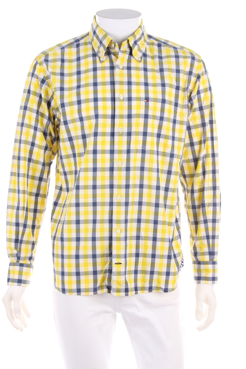 TOMMY HILFIGER - kariertes Button-down-Hemd mit Logo-Stickerei - M