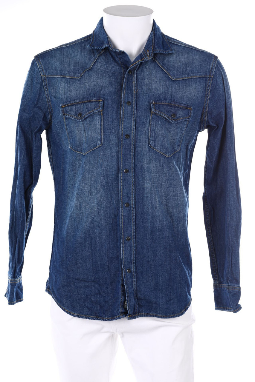 MANGO MAN - Used Look-Jeans-Hemd - S