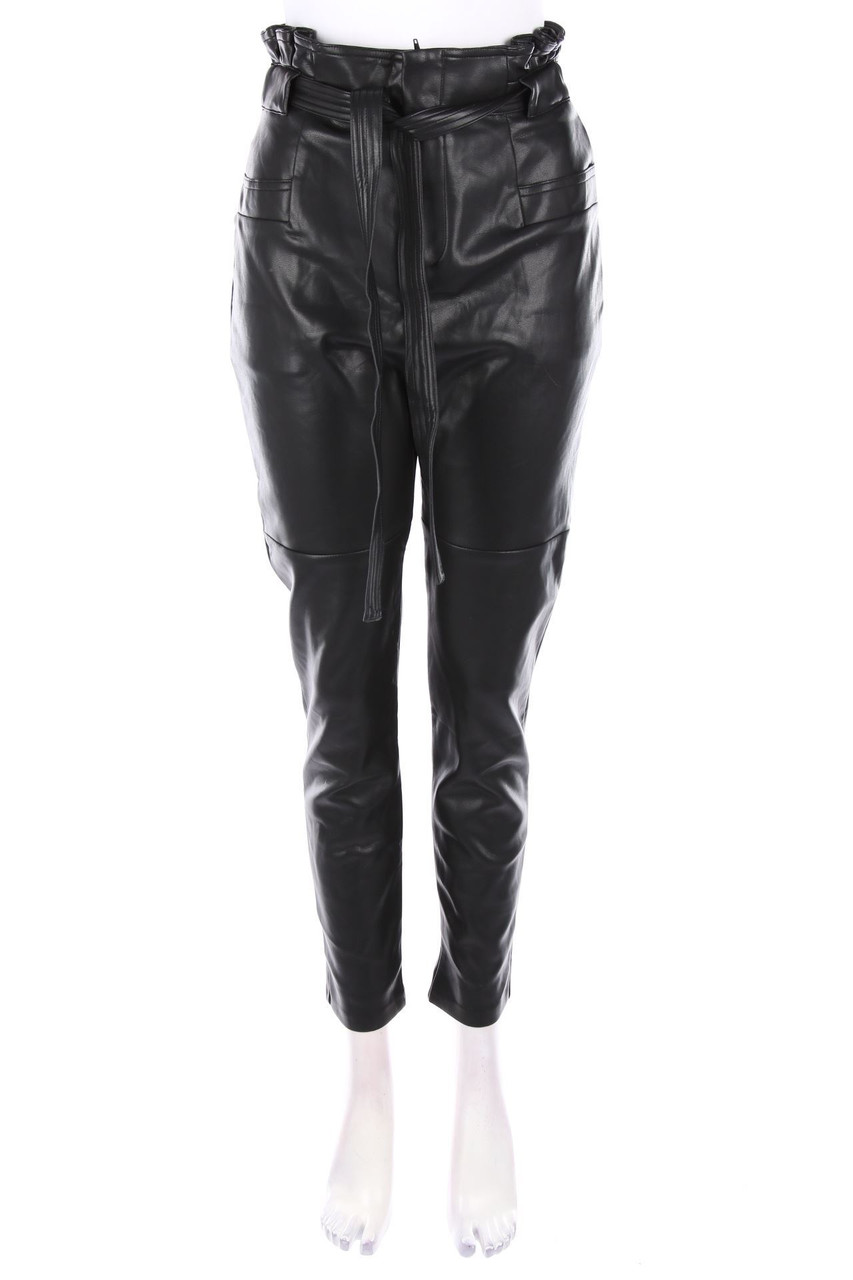 suncoo - Paperbag-Kunstleder-Hose mit Gürtel - D 36