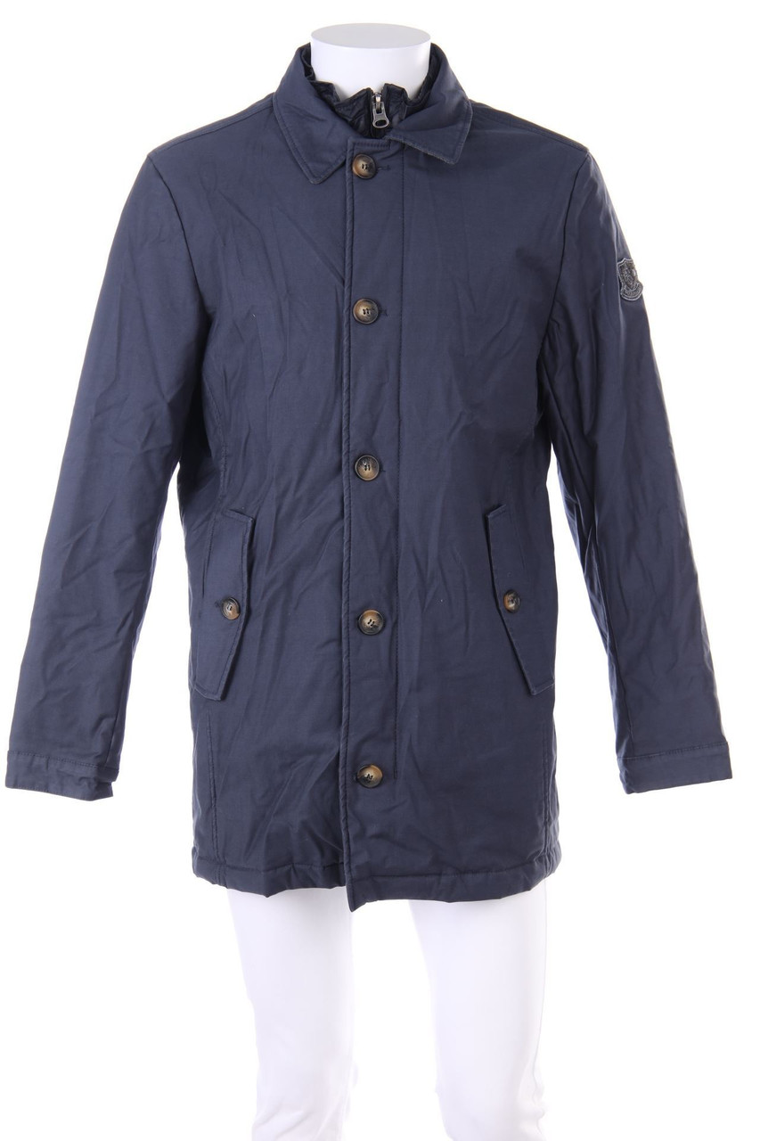 ARQUEONAUTAS - wattierte Jacke im Layer Look mit Kunstleder-Details - M