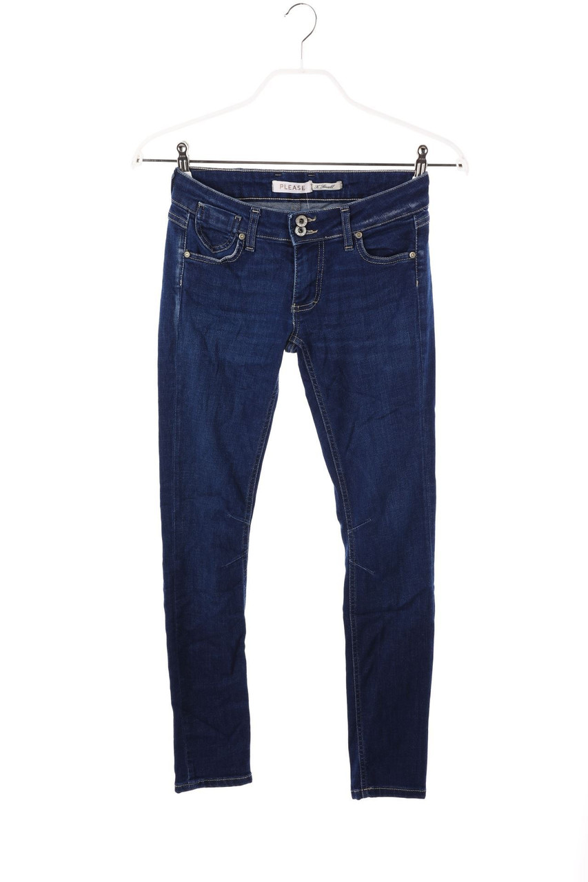 Please - Skinny-Jeans mit Logo-Plakette - S